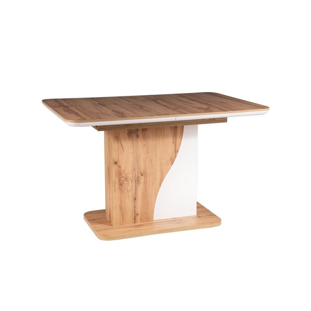 Veneti Rozkladací jedálenský stôl JAMIN - 120x80, dub wotan / matný biely
